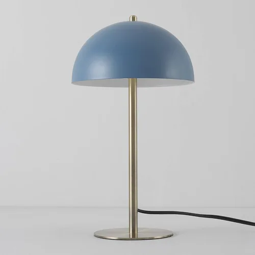 Miniatura 5 de GLOBE Electric 52942 - Lámpara de escritorio azul de 15 pulgadas con detalles de latón, interruptor basculante de encendido/apagado en línea, ideal