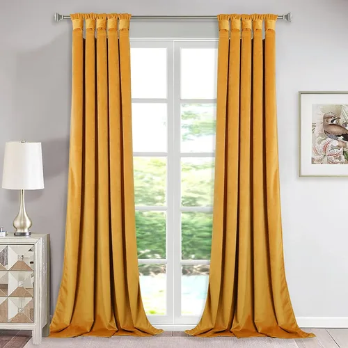 Miniatura 12 de StangH Cortinas de terciopelo gris de 84 pulgadas – Cortinas opacas con diseño de pestaña giratoria para decoración de ventana de sala