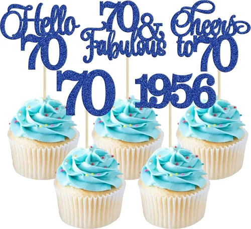 Miniatura 69 de Gyufise Paquete de 24 adornos negros para cupcakes de 10.º cumpleaños con purpurina negra 10 Ten Hello 10 Dights dobles desde 2015 para decoraciones