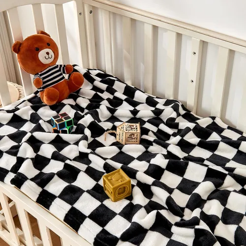 Miniatura 2 de Yurhap Manta de Bebé a Cuadros de Forro Polar para Niños y Niñas, Ultra Suave, Acogedora y Esponjosa, Mantas Receptoras para Bebés, Niños Pequeños