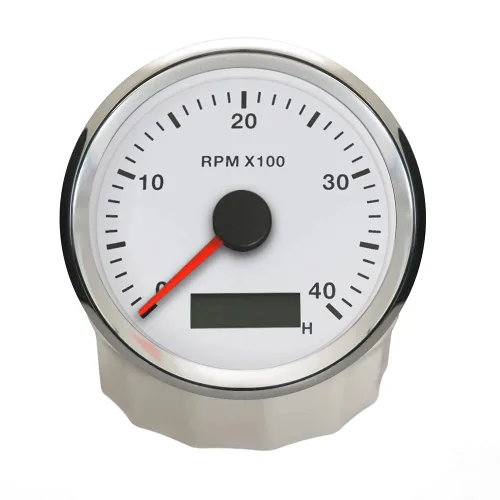 Miniatura 10 de ELING Tacómetro universal Medidor RPM con medidor de horas ajustable y alarma RPM 0-12000RPM 3.346 in con retroiluminación Negro+Negro