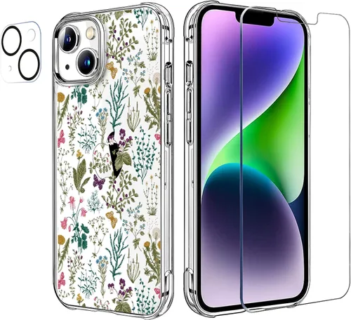 Miniatura 72 de Funda transparente de girasol compatible con iPhone SE 2022 SE 2020 7 8, funda trasera floral para niñas y mujeres, funda protectora transparente