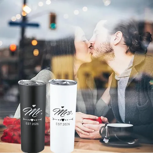 Miniatura 3 de DHQH Juego de Tumblers Mr and Mrs 2026, Regalos de Compromiso y Boda para Parejas Esposa Esposo Futura Novia Recién Comprometidos Tumbler de Viaje