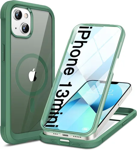 Miniatura 92 de Miracase Funda para iPhone 13 de 6.1 pulgadas, [sin burbujas] funda de teléfono de cuerpo completo con pantalla de vidrio completa integrada, sin