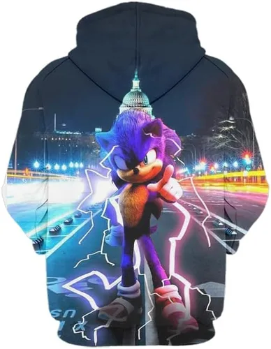 Miniatura 2 de vemdwfgh Sudadera con capucha de erizo para niños, sudadera con capucha con estampado 3D con bolsillo para niños y niñas, sudadera con capucha