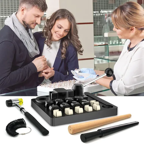 Miniatura 7 de JAZORR Herramienta de doblado de anillos, doblador de anillos con troqueles de nailon, herramienta de medición de anillo, herramienta multifuncional