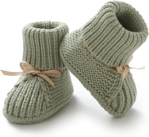 mimixiong Botines para Bebé Recién Nacido Zapatos Calcetín Infantil Tejido a Mano Crochet para Niño y Niña Zapatos Cómodos