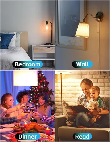 Miniatura 7 de Bombillas Edison Jensense LED E26 de 6W equivalente a 60 vatios, bombillas LED vintage CRI90+ ST19, bombillas de luz clara regulables, 2700K blanco