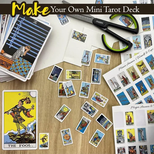 Miniatura 5 de Joyppy Calcomanías de tarot para diario – 336 piezas de mini calcomanías de cartas de tarot para principiantes – 1.25 x 0.78 pulgadas – Calcomanías
