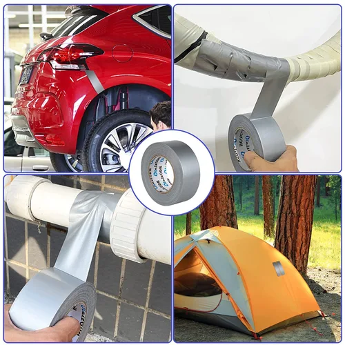 Miniatura 7 de Oleitodh Cinta adhesiva plateada resistente de gran capacidad Paquete de 12 unidades - 2 pulgadas 60 yardas cada una, fuerte, sin residuos, para Gris
