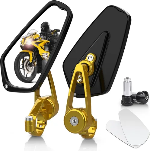 Miniatura 9 de MICTUNING Espejos para motocicleta – Espejos retrovisores de extremo de barra de 2,22 cm compatibles con la mayoría de Honda Grom, Yamaha, Kawasaki
