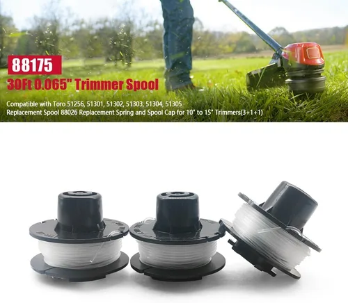 MADAT 88175 Línea de carrete de recortadora de 30 pies 0.065 pulgadas para Toro 51256 51301 51302 51303 51304 51305 51307 51308 51309 51324 51326