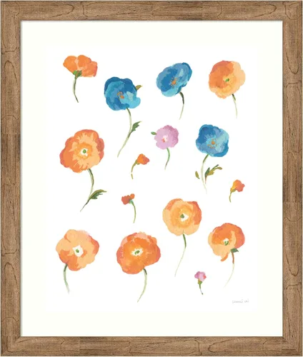 Miniatura 18 de Amanti Art Framed Wall Art Print 24x20 Retro Flowers II by Danhui Nai, Flowers Wall Art, Modern Contemporary Decor, Small Poster Painting Artwork