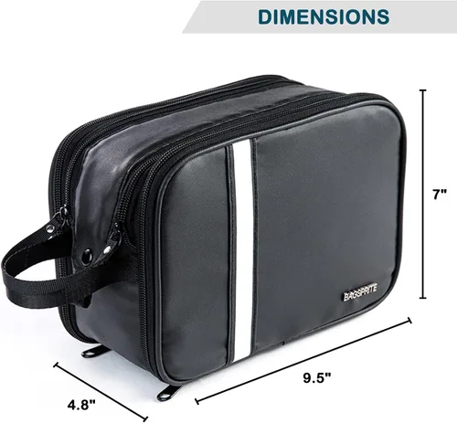 Miniatura 4 de BAGSPRITE Neceser para Hombres y Mujeres, Bolsa de Viaje con Gancho para Colgar, Bolsa de Cosméticos Resistente al Agua, Organizador de Kit de Negro