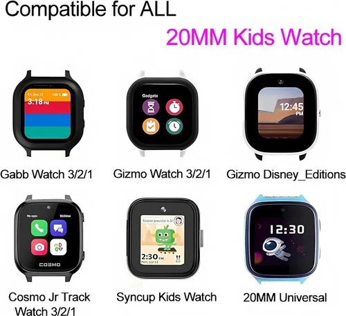 Miniatura 3 de Compatible for Verizon Gizmo Watch 3 2 1/for T-Mobile SyncUP Kids Watch/for Gabb Watch 3 2 1,20MM Kids Size Silicone Watch Band Cute Camo Straps for
