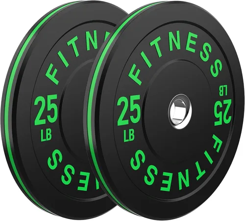 Miniatura 65 de Discos de peso olímpicos de 2 pulgadas y caucho para barras, discos para gimnasio en casa, entrenamiento de fuerza y levantamiento de pesas, 10 a