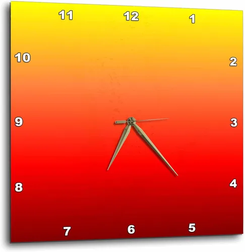 Miniatura 10 de 3dRose Gradiente amarillo brillante, naranja y rojo - Reloj de pared, 10 x 10 pulgadas (DPP_215456_1)