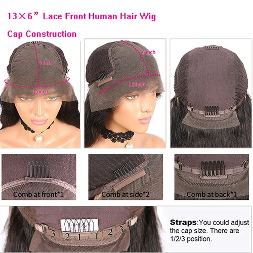 Miniatura 5 de Peluca de cabello humano con encaje frontal transparente HD de 13 x 6 pulgadas, densidad del 300 %, para mujer, 100% cabello humano Remy