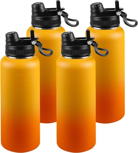 Miniatura 62 de Botella de agua aislada de 22 onzas, tapa 2 en 1 a prueba de fugas (sorbo/pajilla) + asa, botella de acero inoxidable para deportes, viajes, trabajo