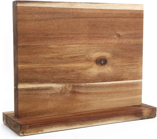 Resafy Soporte magnético para cuchillos, bloque magnético de madera de acacia de 12 pulgadas, soporte universal magnético con fuerte tira de imanes