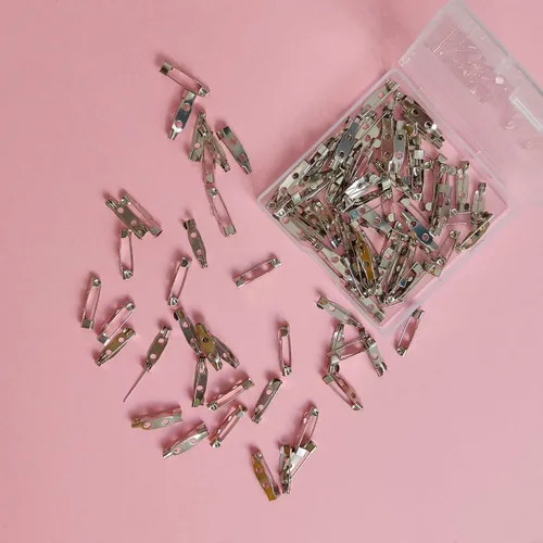 Miniatura 7 de 100 Piezas Pasadores de Bloqueo con Respaldo Broche de Seguridad, Pasador de Broche Plateado con Cierre, Respaldos de Cierre de Seguridad