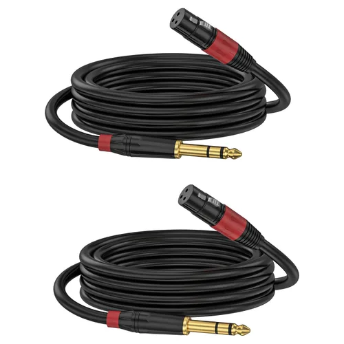 Miniatura 14 de Cable de interconexión equilibrado TRS a XLR de 1/4 pulgadas Pro de 1.2 M, XLR macho a 1/4 de pulgada (0.250 in), adaptador de convertidor de audio