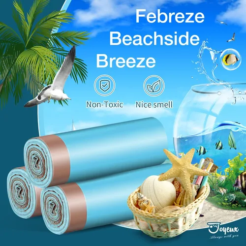 Miniatura 5 de JOYEUX Bolsas de basura pequeñas de 2.6 galones, mini bolsas de basura con cordón para baño y cocina, aroma a brisa junto a la playa, 66