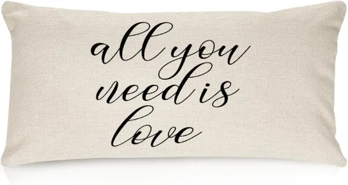 Miniatura 10 de Better When We are Together - Fundas de almohada lumbar de 12 x 20 pulgadas con citas divertidas de algodón y lino para sofá, decoración de sala