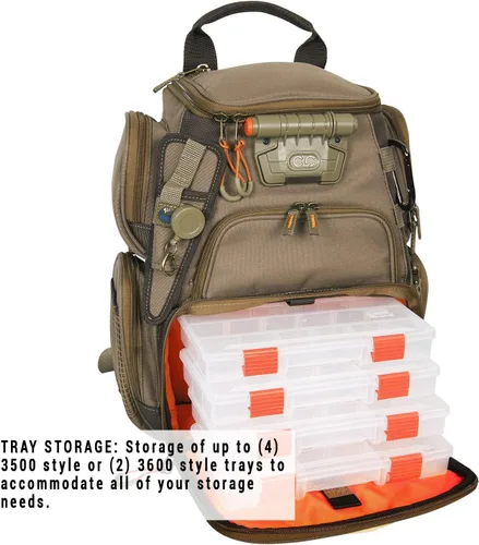 Miniatura 2 de Wild River by CLC WT3503 mochila de pesca liviana y compacta con 4 bandejas PT3500 transparentes, resistente al agua y con compartimiento