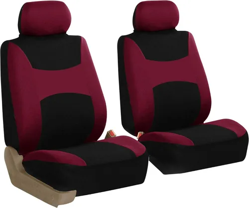 Miniatura 8 de TLH - Juego de fundas de asientos delanteros de tela plana ligera y fresca para automóvil, compatible con bolsa de aire, protector de asiento Púrpura