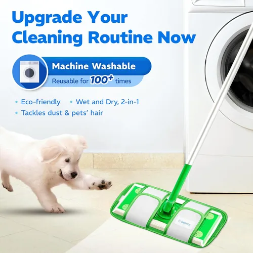 Miniatura 7 de Paquete de 2 almohadillas de microfibra reutilizables, compatibles con Swiffer Sweeper, paños lavables a máquina, repuestos para limpieza de todos