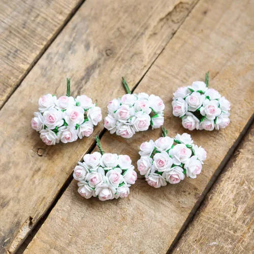 Miniatura 2 de 50 mini rosas de papel de morera hechas a mano, 0.709 in, flores de papel de morera, álbumes de recortes, boda, manualidades, bricolaje