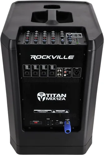 Miniatura 5 de Rockville Titan MIX12A 3200W Peak Sistema PA de columna alimentado de 12 pulgadas con subwoofer, mezclador de 8 canales, audio Bluetooth, DSP