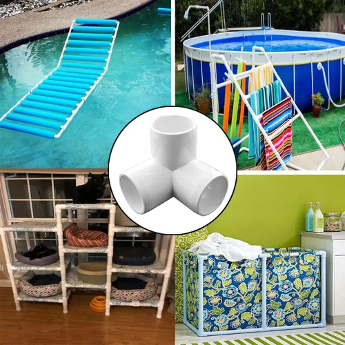 Miniatura 6 de Paquete de 8 accesorios de PVC de 1-1/4”, accesorios de codo de 3 vías para muebles de alta resistencia, accesorios de codo lateral de PVC de 3 vías