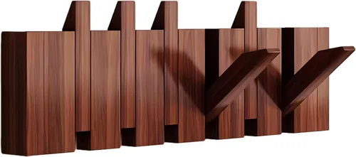 Miniatura 19 de Percheros montados en la pared, ganchos para llaves de piano, colgador de madera maciza natural, tela no tejida, perchas para armario, cocina