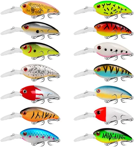 Miniatura 6 de LINGYUE Kit de señuelos de pesca de lubina, cebos duros de agua superior, cebos de pececillos, señuelo VIB, cebo de natación para lucioperca de agua