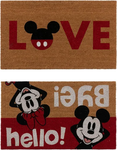 Miniatura 17 de Gertmenian 47534 Disney Mickey Mouse - Alfombra retro clásica de fibra de coco para entrada, paquete de 2 unidades, 20 x 34 pulgadas, color marrón