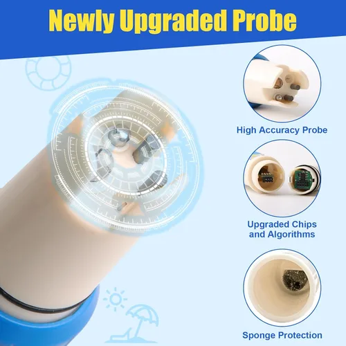 Miniatura 2 de Medidor de sal de piscina pH y sal para piscina de agua salada, pH y salinidad, medidor digital 7 en 1 para piscinas, jacuzzis y spas de natación