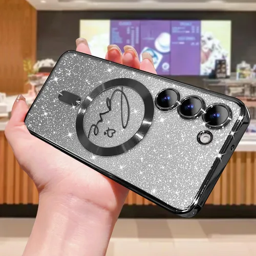 Miniatura 187 de ZONRW - Funda para Samsung Galaxy S22 Ultra magnética, para mujeres y niñas, cubierta trasera suave, lujosa, con corazón de amor, bling, degradado