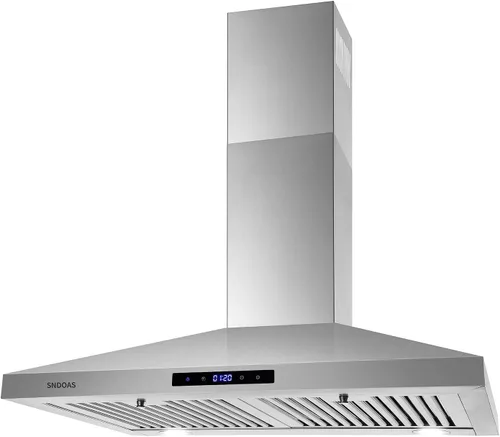 Miniatura 8 de SNDOAS Campana extractora de 30 pulgadas, campana extractora de acero inoxidable para montaje en pared, campana de ventilación de 30 pulgadas