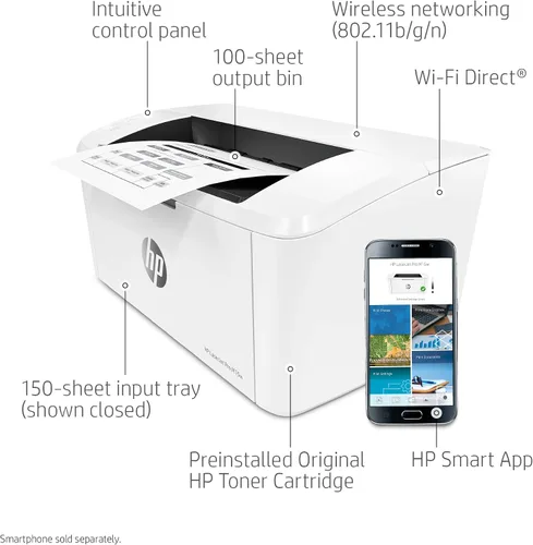 Miniatura 4 de HP LaserJet Pro M15w Impresora monocromática inalámbrica, funciona con Alexa (W2G51A)