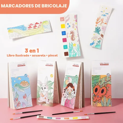 Miniatura 3 de Cavnewt Libro de Pintura de Acuarela de Bolsillo, 21 Páginas, Set de Libro para Colorear con Acuarela de Viaje para Niños de 3-8 Años, Regalos