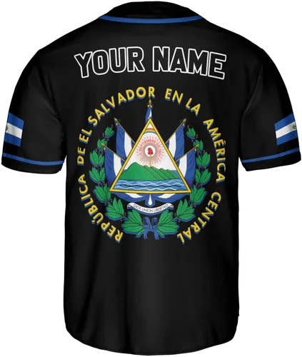 Miniatura 3 de MonkeyVan Camiseta de béisbol de El Salvador personalizada con nombre personalizado con bandera salvadoreña salvadoreña, orgullo salvadoreño