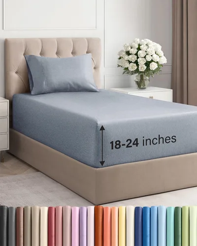 Miniatura 14 de Sábanas King divididas con bolsillos extra profundos, sábanas transpirables y refrescantes de 5 piezas, sábanas de lujo para hotel, suaves, sin 22