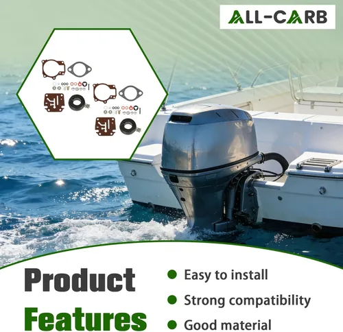 Miniatura 3 de ALL-CARB 2 kits de reparación de carburador y reemplazo de flotador para Johnson Evinrude 50 55 60hp
