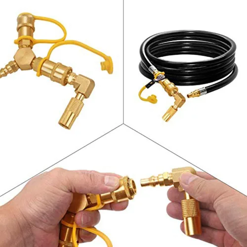 Miniatura 4 de Joywayus Adaptador de conexión rápida RV de baja presión de 1/4 de pulgada, adaptador de codo de 90 grados para parrilla de mesa Blackstone