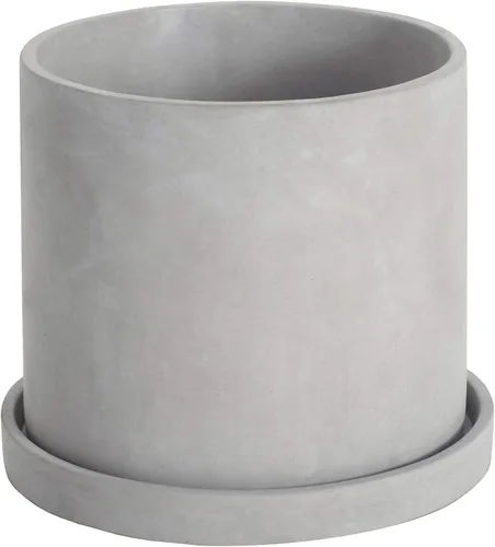 Miniatura 10 de Ekirlin Maceta para Plantas con Flores de 6 Pulgadas para Interiores - Maceta de Jardín de Cemento Gris, Maceta de Concreto con Orificio de Drenaje