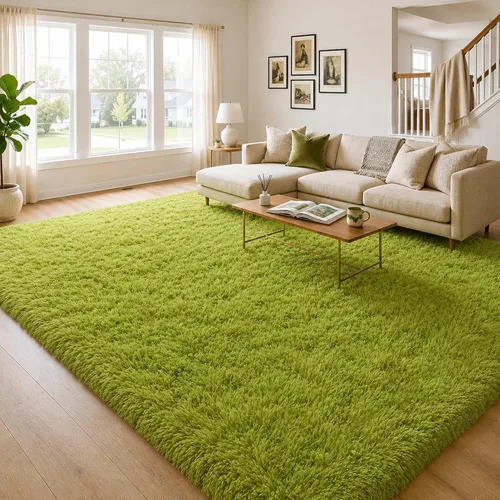 Miniatura 31 de Alfombra mullida de 5 x 8 pies, apta para mascotas, de fácil cuidado, ultra suave, con respaldo antideslizante, moderna alfombra de felpa mullida