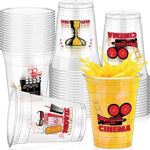 Miniatura 7 de Pickmesh 50 piezas de decoraciones de fiesta temática de los años 90, vasos de plástico de los años 90, suministros de fiesta de hip hop, 12 onzas