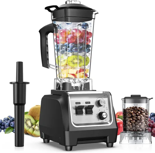 Licuadora de 1800 W para batidos, licuadoras de encimera de gran capacidad de 70 onzas con taza de molienda de 20 onzas, licuadora de cocina de alta